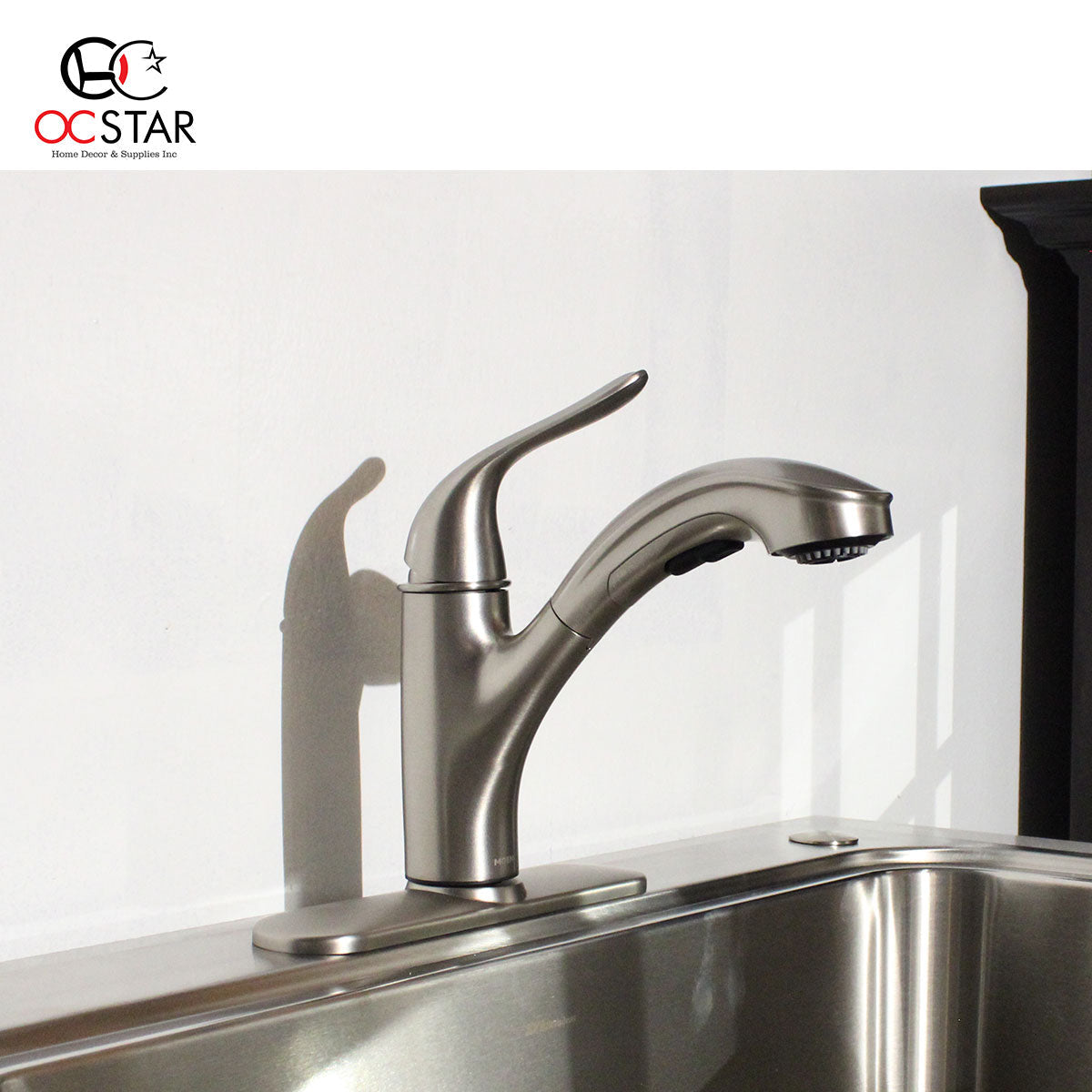 MOEN Brecklyn SingleHandle PullOut Kitchen Faucet in Spot Resist Sta