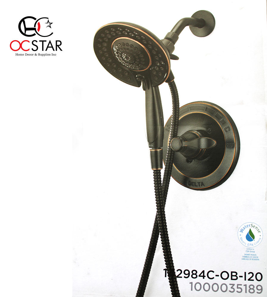 Delta Porter 2in1 SingleHandle 5Spray Shower Faucet in Oil Rubbed